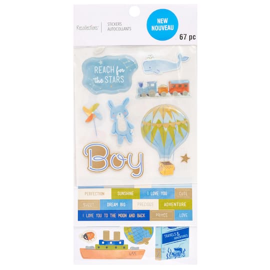 12 Pack: Boy Adventure Baby Stickers by Recollections™